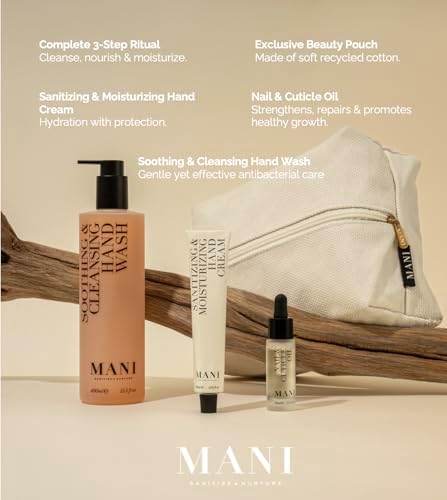 MANI Hand Treatment Set - Moisturizing Hand Soap, Nail and Cuticle Oil, Hydrating Lotion - With Jojoba Oil, Vitamin E, Hypoallergenic Fragrance - 3 pc - Image 2
