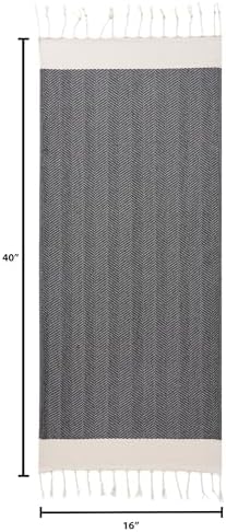 BAY LAUREL Turkish Hand Towel – Pack of 2 | Soft & Absorbent Decorative Towels for Bathroom, Hand, Face, Hair, Gym, Yoga, SPA, Kitchen & Tea | Boho Decor (Black, Herringbone 16x40 Inches (Set of 2) - Image 6