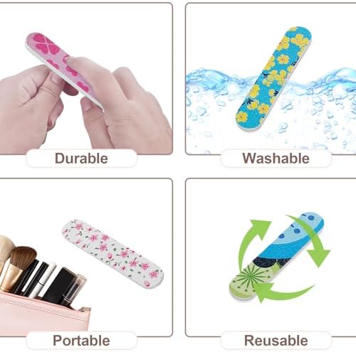 Mini Nail Files (50 Packs), Colorful Emery Boards for Nails Double Sided 180 Grit Emory, Gifts Bulk Fingernails Manicure Tools Shaping Buffing Smoothing Filers Cute 3.5” - Image 4
