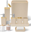 XLHOMO Bathroom Accessories Set - 10PC Elegant Beige Bathroom Set by BetterbathroomwithXLHOME