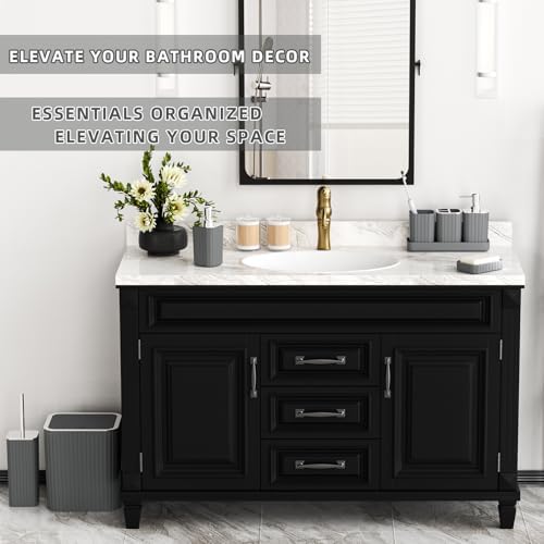 XLHOMO Bathroom Accessories Set - 10PC Gorgeous Grey Bathroom Set - Image 6