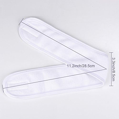 Whaline Spa Headband 4 Pcs White Makeup Hair Band Facial Head Wrap Hair Tie (Pack of 2) - Image 2