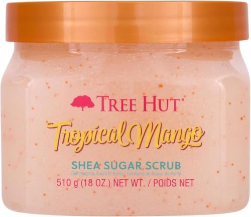 Tree Hut Tropical Mango Body Scrub,Exfoliating&Hydrating Sugar Scrub with Shea Butter&Essential Oils,Smooth Skin,Body Exfoliator For All Skin Types,Self Care Gifts for Women,Vegan,18 Oz (Pack of 12) by TreeHut