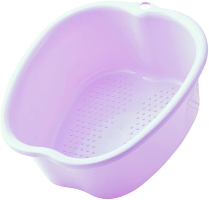 Ytterbium Foot Soaking Bath Basin, Large Massage Foot Soaking Tub, Plastic Home Spa Pedicure Bucket, Relaxation & Stress Relief, Suitable for Women & Men (Light Purple)