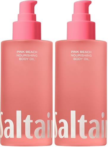 Saltair Body Oil - Luxurious Pink Beach After Shower and Bath Oil for Women and Men. Botanical, Non-Greasy, Well-Absorbing Moisturizer for Hydrating Dry Skin – 4oz Pump Bottle (Pack of 2) by Saltair