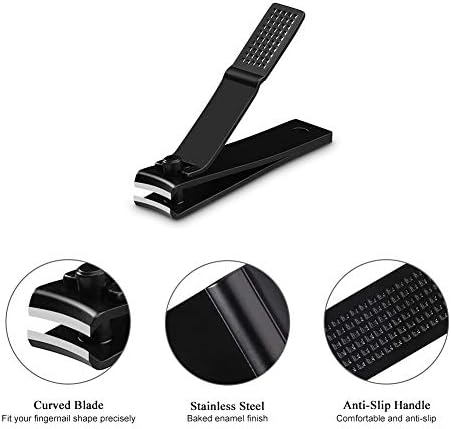 HAWATOUR Nail Clippers Set with Visibly Tin Case, Black - Image 5