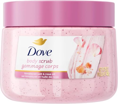Dove Himalayan Salt & Rose Oil Body Scrub Exfoliates and Deeply Nourishes for Smooth, Radiant Skin 15 Ounce (Pack of 12) by Dove
