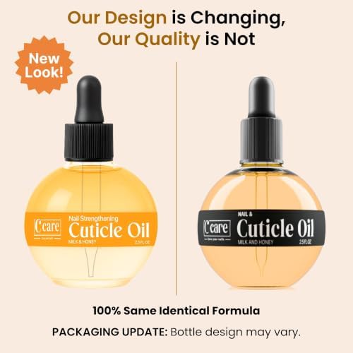 C CARE Cuticle Oil For Nails - Milk and Honey Nail Oil - Repairs Moisturizes and Strengthens Nails and Cuticles Overnight - Dropper & Brush included - Large 2.5 oz bottle - Image 2