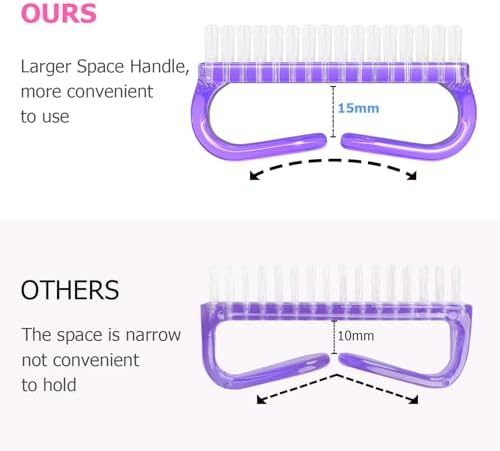 Larbois Handle Grip Nail Brush, Hand Fingernail Brush Cleaner Scrubbing Kit Pedicure for Toes and Nails Men Women (4 Pack) - Image 2