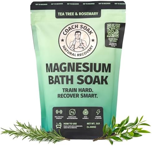 Coach Soak Magnesium Bath Soak - 3 lb, Tea Tree & Rosemary Bath Salts by CoachSoak