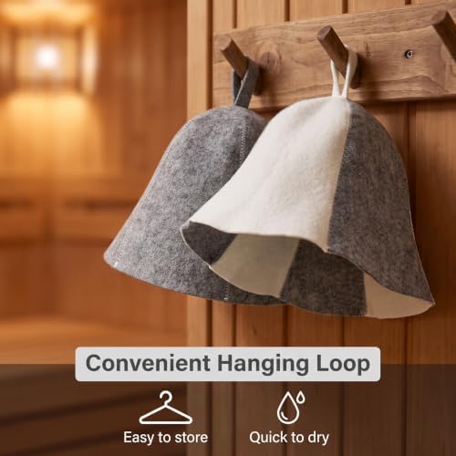 2 Pack Wool Sauna Hat Ukrainian Banya Cap for Men Women Bath House - Image 7