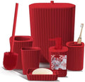 Clara Clark Bathroom Set - Christmas Bathroom Sets, Xmas Bathroom Accessories Set, Christmas Bathroom Decor, 6PC Bathroom Accessory Set with Toilet Brush, Trash Can & Soap Dispenser by ClaraClark