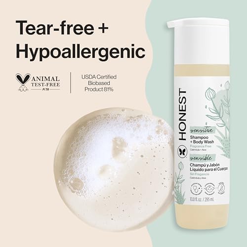 The Honest Company Shampoo & Body Wash, Tear-Free, Fragrance-Free, 10 fl oz - Image 2
