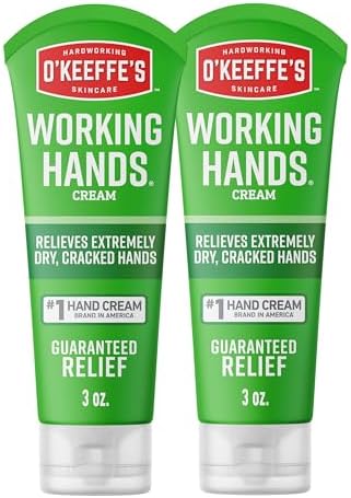 O'Keeffe's Working Hands Hand Cream for Extreme Dryness - 3 oz Tube (2 Pack) - Repairing Skincare for Cracked, Dry Hands by OKeeffes