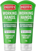 O'Keeffe's Working Hands Hand Cream for Extreme Dryness - 3 oz Tube (2 Pack) - Repairing Skincare for Cracked, Dry Hands by OKeeffes