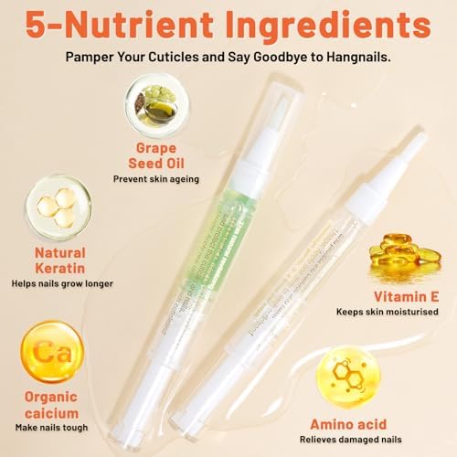 2PCS Cuticle Oil Pens for Nail Care, Moisturizing Nail Oil (Lily & Apple) - Image 3