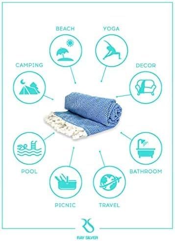 Turkish Beach Towel Oversized Clearance XL 40x71- Sand Free - 100% Cotton Quick Dry - Extra Large Blanket Travel and Pool for Adults- Cloud Sandproof, Beach Essentials for Women
