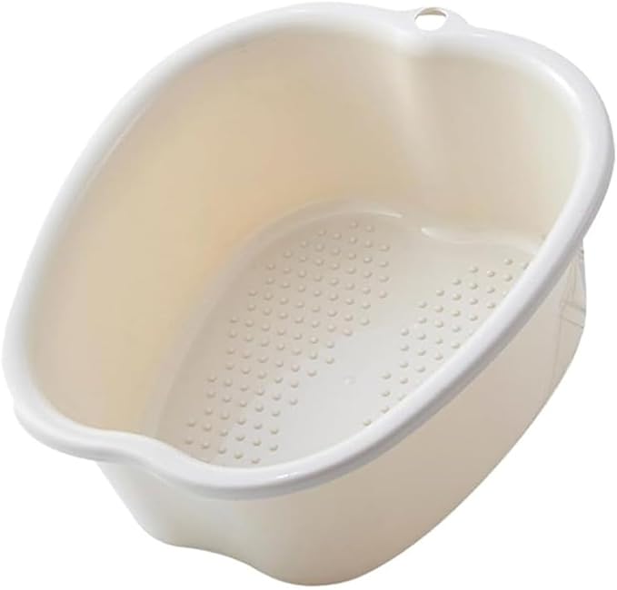 Foot Soaking Tub Sturdy Soaking Feet Bucket Large Size Foot Basin Thickened Massager Tub with Raised Massage Nodes Exfoliation Callus Pedicure Foots Spa Bath Bucket (White)