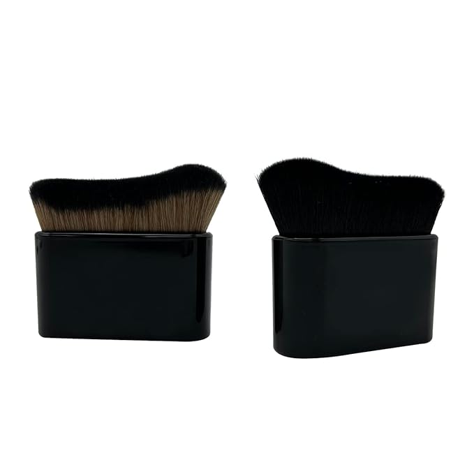 2PCS Body Tanning Brush Siren Makeup Brush ，Large Kabuki Foundation Body Makeup Brush for Fake Tan Face,Body & Leg Makeup(Matte Black)