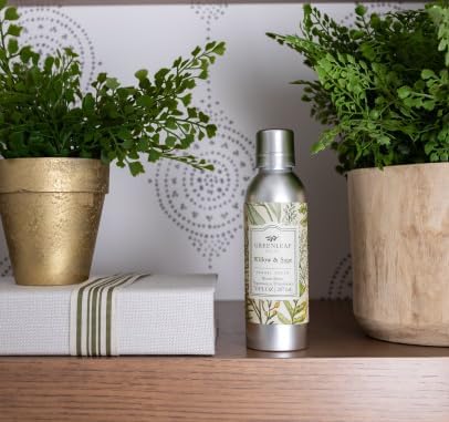 Greenleaf Gifts Willow & Sage Scented Room Air Freshener Spray | Non-Aerosol 7 oz Spray | Floral Scented Air Freshener for Home | Home Fragrance for Bedroom & Bathroom