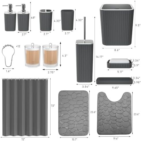 XLHOMO Bathroom Accessories Set- Bathroom Set with Shower Curtain and Rugs - Image 3