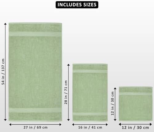 Utopia Towels 8 Piece Majestic Plush Luxury Towel Set, Cotton, Sage Green - Image 2