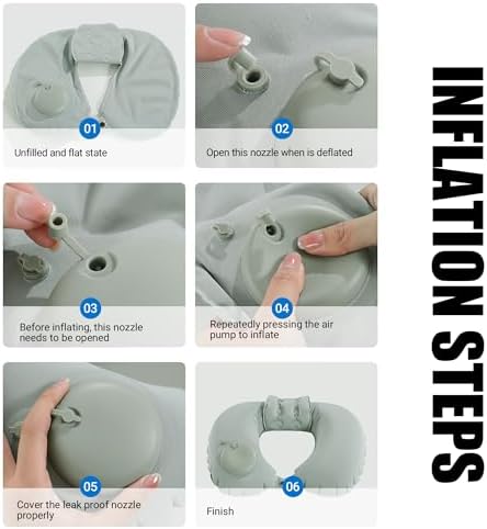 MABOZOO U-Shaped Hot Bathtub Pillow,Inflatable Spa Pillows for Hot Tub with Adjustable Button for Shower, Neck Support Headrest & Leg Pillow for Relaxation Spa Soak in Bathtub - Image 6