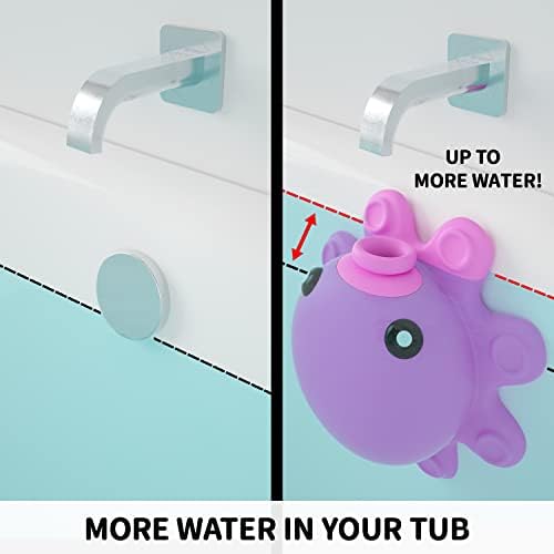 Bathtub Overflow Drain Cover - Tub Overflow Drain Cover, Soak Bath, Spa Accessories - Adds Inches of Water for Deeper Bath (Silicone, Hot Pink) - Image 4