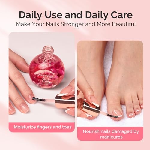 MelodySusie 28ml Rose Cuticle Oil for Nails,Infused with Real Flowers - Image 3