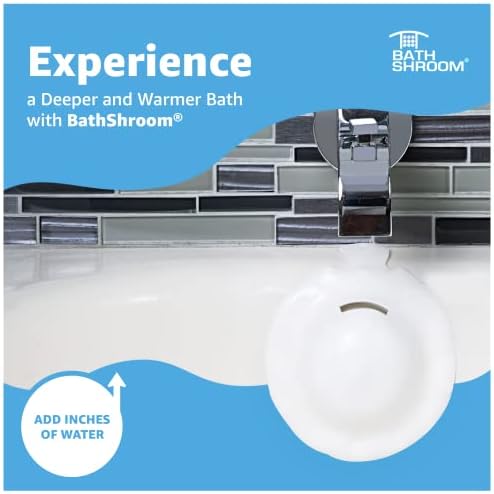 BathShroom Bathtub Overflow Drain Cover - Bath Tub Overflow Cover, Bathroom Spa Accessories, Adds Inches of Water for Deeper & Warmer Bath - Image 2
