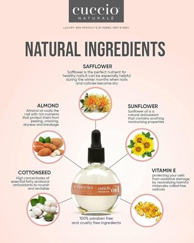 Cuccio Naturale Sweet Almond Revitalizing Cuticle Oil, Lightweight Fast-Absorbing Hydrating Nail & Cuticle Conditioner, Cold-Pressed Oils + Vitamin E, 2.30 Fl Oz - Image 4