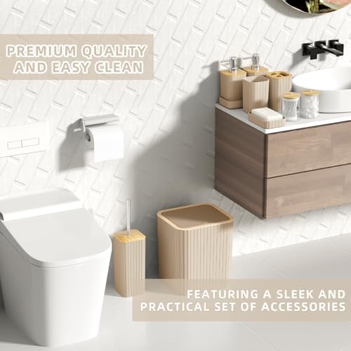 XLHOMO Bathroom Accessories Set - 10PC Elegant Beige Bathroom Set - Image 4