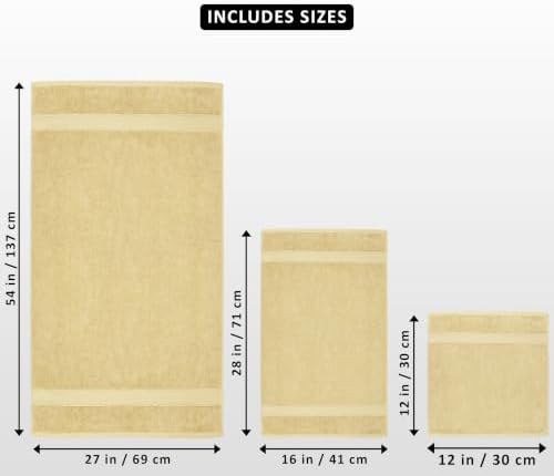 Utopia Towels 8-Piece Premium Towel Set, 2 Bath Towels, 2 Hand Towels, and 4 Wash Cloths, 600 GSM 100% Ring Spun Cotton Highly Absorbent Towels for Bathroom, Gym, Hotel, and Spa (Beige) - Image 2