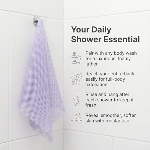 UJFQBH Authentic African Net Sponge 3 Pack, Exfoliating Body Scrubber for Gentle Daily Exfoliation, Deep Cleansing Back Scrubber for Hard to Reach Areas, Quick Drying Shower Essential Ocean Blue - Image 4