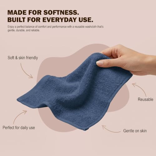 Utopia Towels 24 Pack Washcloths, 12x12 in, 100% Cotton, Navy - Image 4