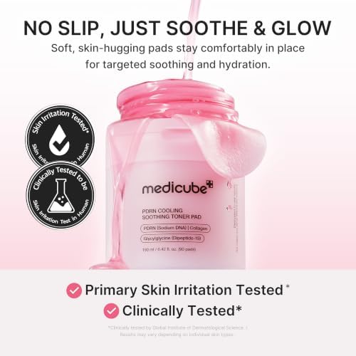 medicube PDRN Cooling Soothing Toner Pads, Hydrating Facial Pads, 90 Pads - Image 4