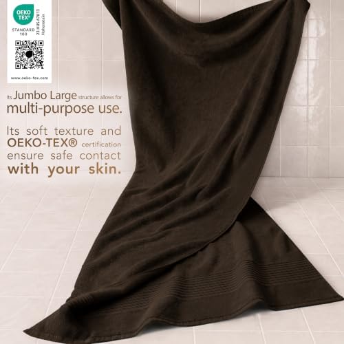 Cotton Paradise 100% Cotton Turkish Towel Set, Soft Absorbent Quick Dry, 2 Piece 35x70 Bath Sheet Set, Chocolate Brown - Image 3