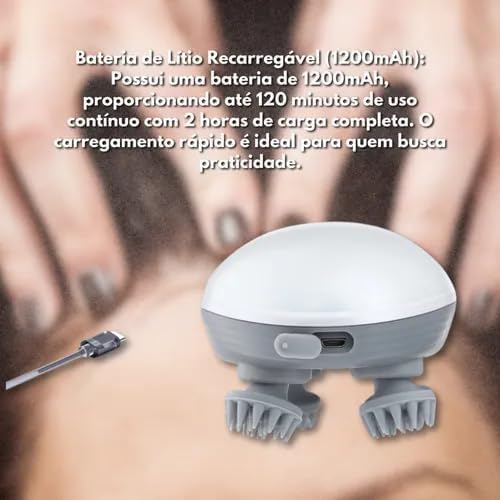 Electric Scalp Massager Rechargeable Cordless Head Massager for Stress Relief & Deep Relaxation, IPX7 Waterproof, 3 Modes, 2 Styles 8 Silicone Claws, Anti-Tangle, USB-C, Self-Care Gift for Women & Men