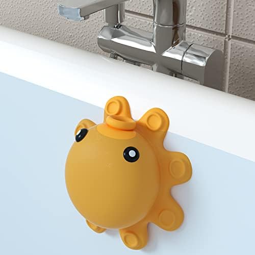 Bathtub Overflow Drain Cover - Tub Soak Bath Cover, Adds Inches of Water for Deeper Bath (Silicone, Yellow) by Abalter