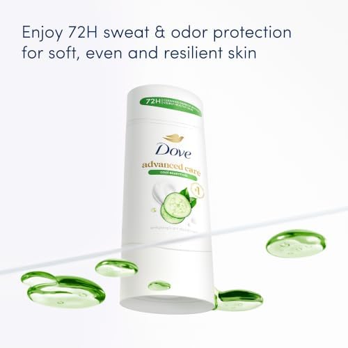 Dove Advanced Care Antiperspirant Deodorant Stick Cool Essentials 4 ct for helping your skin barrier repair after shaving 72 hour odor control and sweat protection with Pro Ceramide Technology 2.6 oz - Image 4