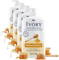 Ivory Body Wash Gentle, Free of dyes, parabens, and phthalates, Honey Scent, 35 oz (Pack of 4) by Ivory
