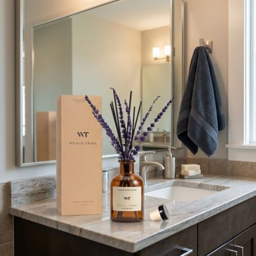 WEALD TRIBE Pure Lavender Reed Diffuser Set Bathroom Air Fresheners Decor - Image 2