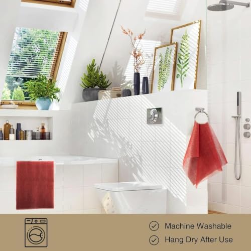 UJFQBH 2 Pieces African Bath Sponge African Net Long Net Bath Sponge Exfoliating Shower Body Scrubber Back Scrubber Skin Smoother,Great for Daily Use (Red) - Image 5