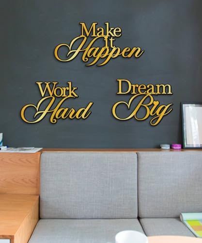 Putuo Decor Inspirational Wall Decor, Motivational Wall Art for Living Room,Encourage Office Positive Affirmations Quotes Dream Big Work Hard Make It Happen Hanging for Home Family - Image 5