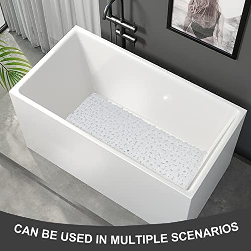 Pebble Shower Mat for Bathtub Non Slip Mat 35"X16" with Suction Cups,White - Image 6