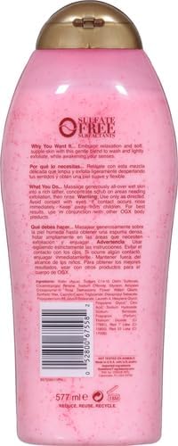 OGX Sensitive + Rose Water & Pink Sea Salt Exfoliating Body Scrub + Rose Quartz, Gentle Exfoliating Daily Body Wash Softens Skin, Body Scrub for Women, Sulfate-Free Surfactants, 19.5 fl oz (Pack of 2) - Image 3