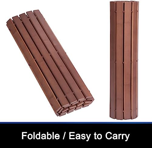 Bath Mat Bathroom Rugs Floor Wood Shower Bathtub Waterproof Non Slip Walnut Accessories 16x24 Inch Easy to Clean, 2 pcs - Image 3