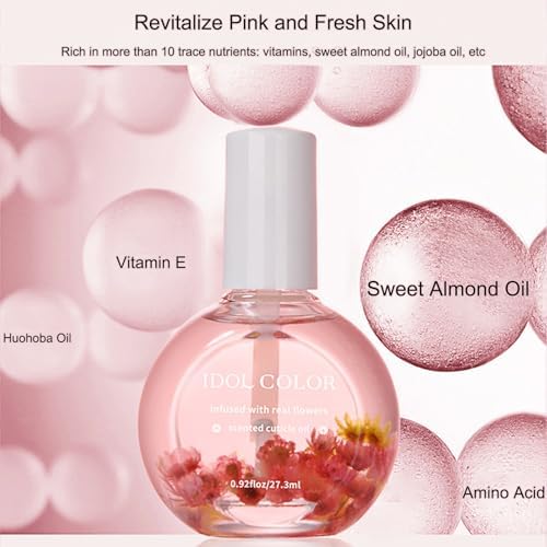 Flowery Scented Cuticle Oil, Infused with Real Flowers, Cuticle Revitalize Oil, Cuticle Remover - Cuticle Softener (0.92 fl.oz, CHERRY) - Image 3