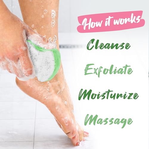 Spongables Pedi Scrub Foot Exfoliating 20+ Wash Sponge, Mint, 1 Count - Image 4