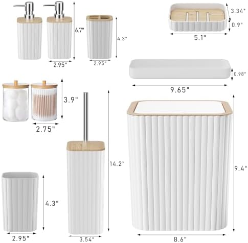 XLHOMO Bathroom Accessories Set - 10PC Elegant White Bathroom Set - Image 4